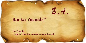 Barka Amadé névjegykártya